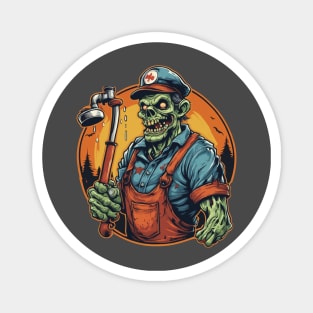 Zombie plumber repairman handyman Magnet